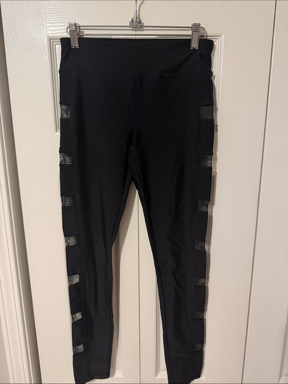 Forever 21 Black High-Waist Leggings with Mesh Side Panels